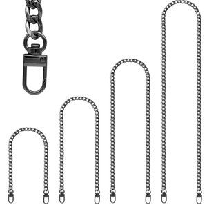 Set of Four GUNMETAL Tone Purse Chains Shoulder/Crossbody/Wristlet - UNBRANDED